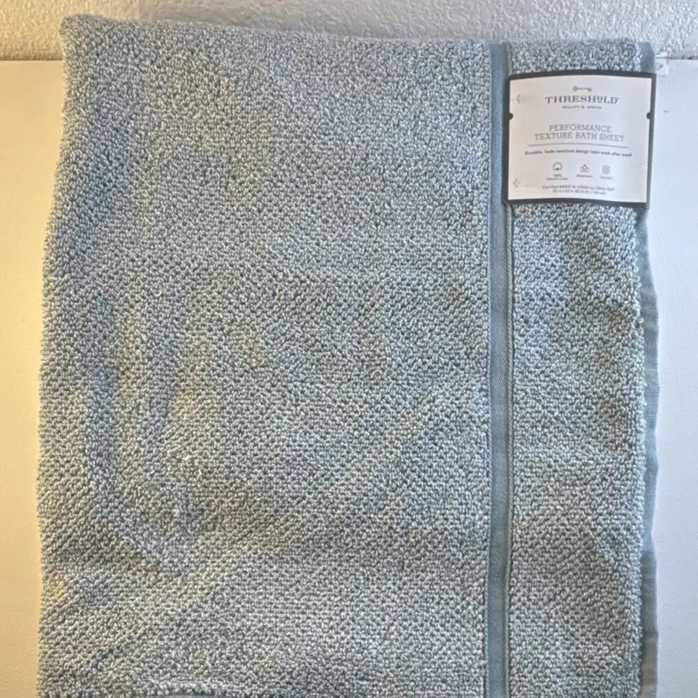 (3006) Threshold 100% Cotton Aqua Bath Sheet 33x63 in Absorbent Low Lint Fade